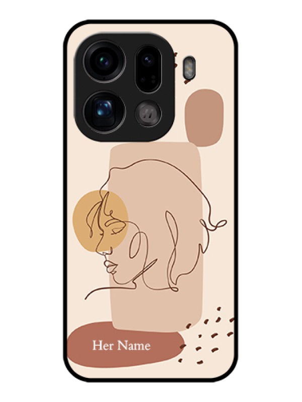 Custom Oppo Find X9 Pro 5G Custom Glass Phone Case - Calm Woman Line Art Design