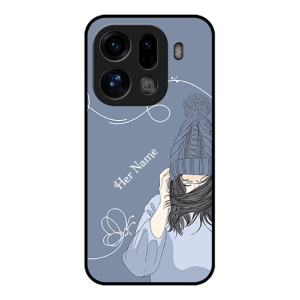 Oppo Find X9 Pro 5G Custom Glass Phone Case - Girl In Winter Outfit Design Oppo Find X9 Pro 5G Custom Glass Phone Case - Girl In Winter Outfit Design