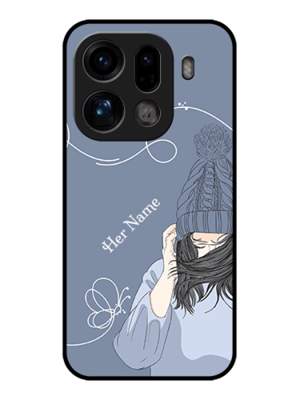 Custom Oppo Find X9 Pro 5G Custom Glass Phone Case - Girl In Winter Outfit Design