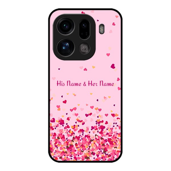 Oppo Find X9 Pro 5G Custom Glass Phone Case - Floating Hearts Design