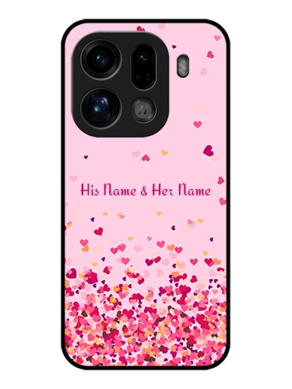 Custom Oppo Find X9 Pro 5G Custom Glass Phone Case - Floating Hearts Design