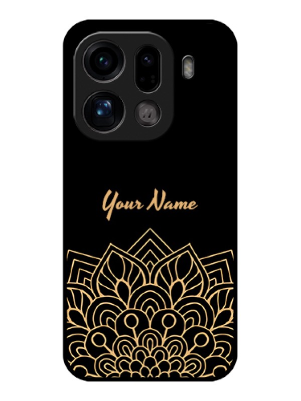 Custom Oppo Find X9 Pro 5G Custom Glass Phone Case - Golden Mandala Design