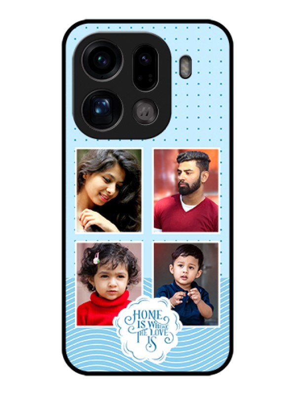 Custom Oppo Find X9 Pro 5G Custom Glass Phone Case - Cute Love Quote With 4 Pic Upload Design