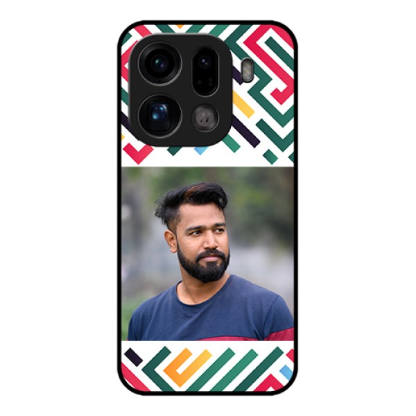 Oppo Find X9 Pro 5G Custom Glass Phone Case - Colorful Maze Pattern Design Oppo Find X9 Pro 5G Custom Glass Phone Case - Colorful Maze Pattern Design