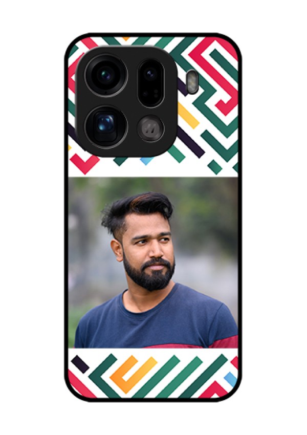Oppo Find X9 Pro 5G Custom Glass Phone Case - Colorful Maze Pattern Design