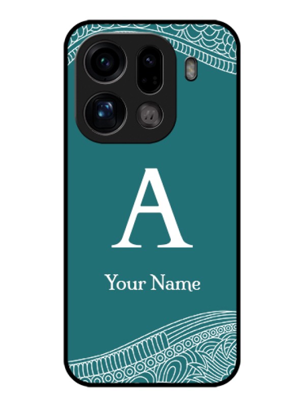 Custom Oppo Find X9 Pro 5G Custom Glass Phone Case - Line Art Pattern With Custom Name Design