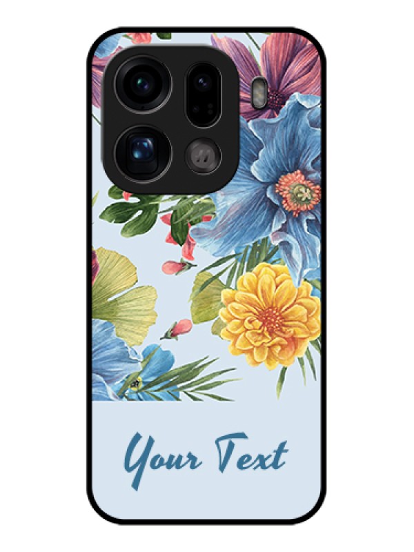 Custom Oppo Find X9 Pro 5G Custom Glass Phone Case - Stunning Watercolored Flowers Painting Design