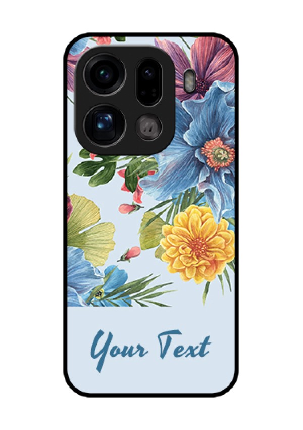 Oppo Find X9 Pro 5G Custom Glass Phone Case - Stunning Watercolored Flowers Painting Design