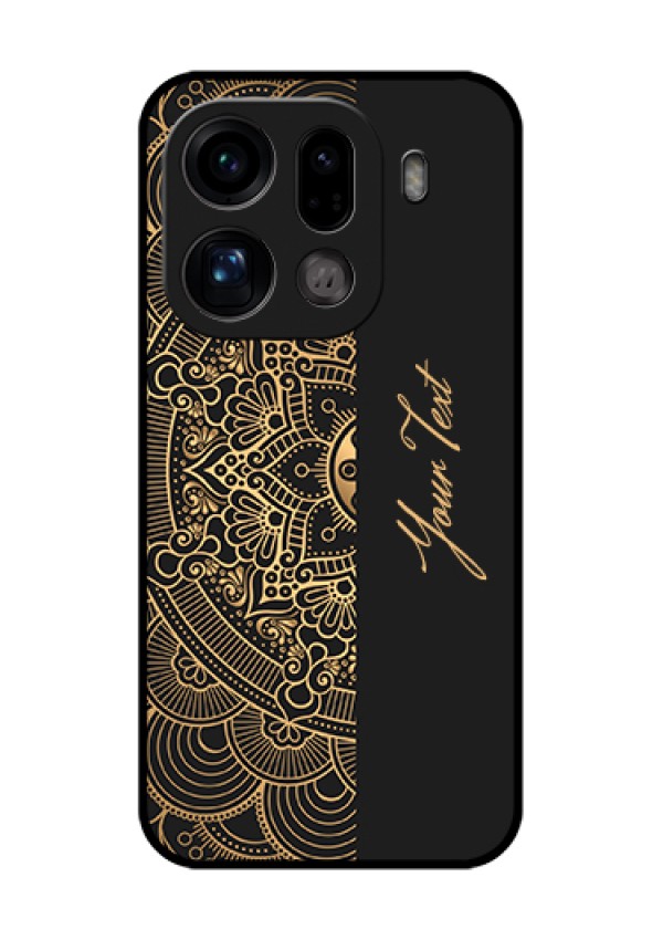 Oppo Find X9 Pro 5G Custom Glass Phone Case - Mandala Art With Custom Text Design