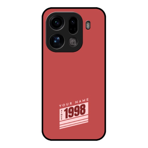 Oppo Find X9 Pro 5G Custom Glass Phone Case - Red Custom Year Of Birth Design Oppo Find X9 Pro 5G Custom Glass Phone Case - Red Custom Year Of Birth Design