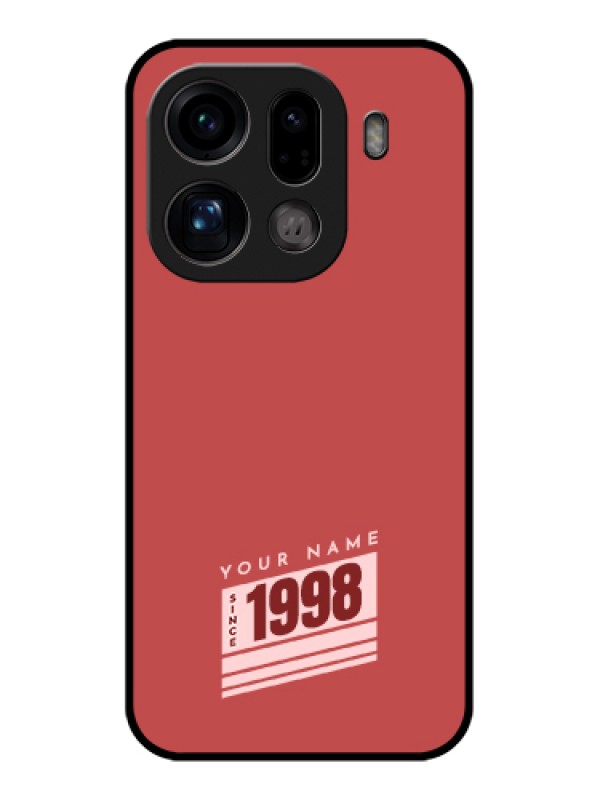Custom Oppo Find X9 Pro 5G Custom Glass Phone Case - Red Custom Year Of Birth Design