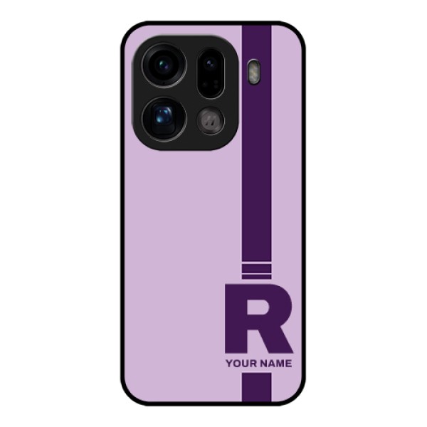 Oppo Find X9 Pro 5G Custom Glass Phone Case - Simple Dual Tone Stripe With Name Design