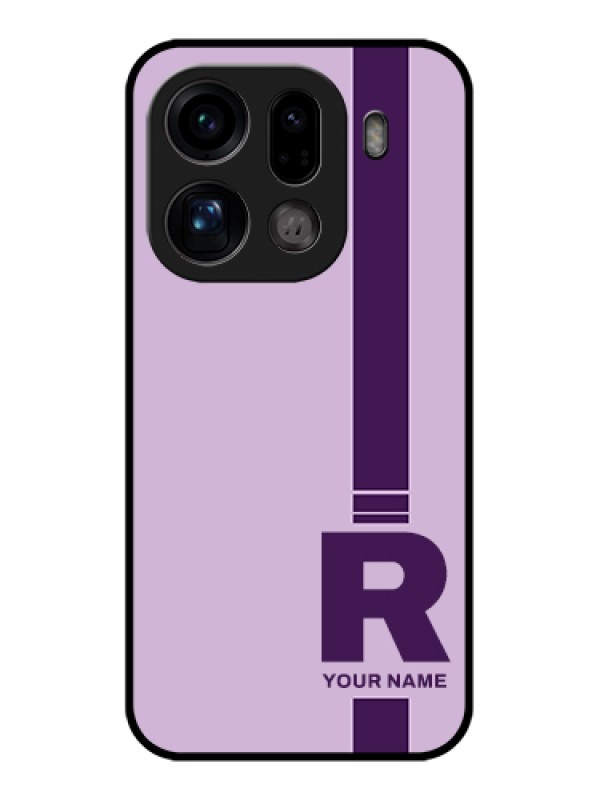Custom Oppo Find X9 Pro 5G Custom Glass Phone Case - Simple Dual Tone Stripe With Name Design