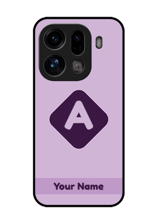 Oppo Find X9 Pro 5G Custom Glass Phone Case - Custom Letter In Curved Badge Design