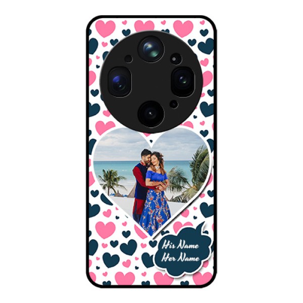 Oppo Find X9 Ultra 5G Custom Glass Phone Case - Pink & Blue Heart Design