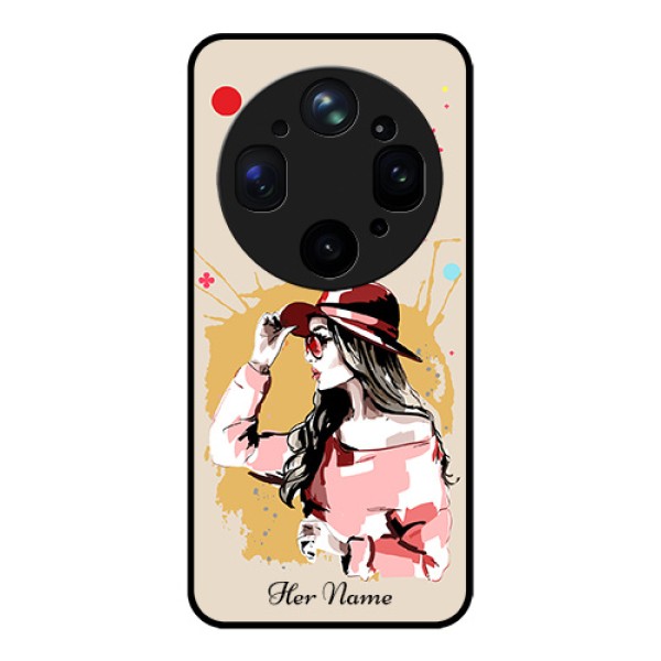 Oppo Find X9 Ultra 5G Custom Glass Phone Case - Women With Pink Hat Design Oppo Find X9 Ultra 5G Custom Glass Phone Case - Women With Pink Hat Design