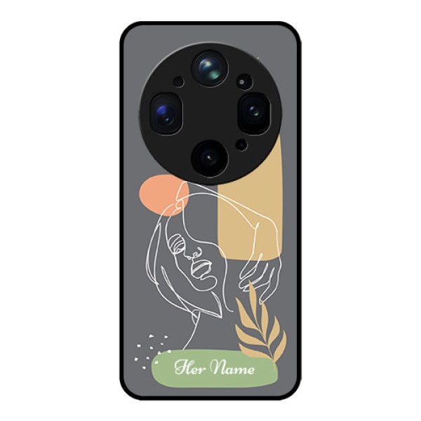 Oppo Find X9 Ultra 5G Custom Glass Phone Case - Gazing Woman Line Art Design Oppo Find X9 Ultra 5G Custom Glass Phone Case - Gazing Woman Line Art Design