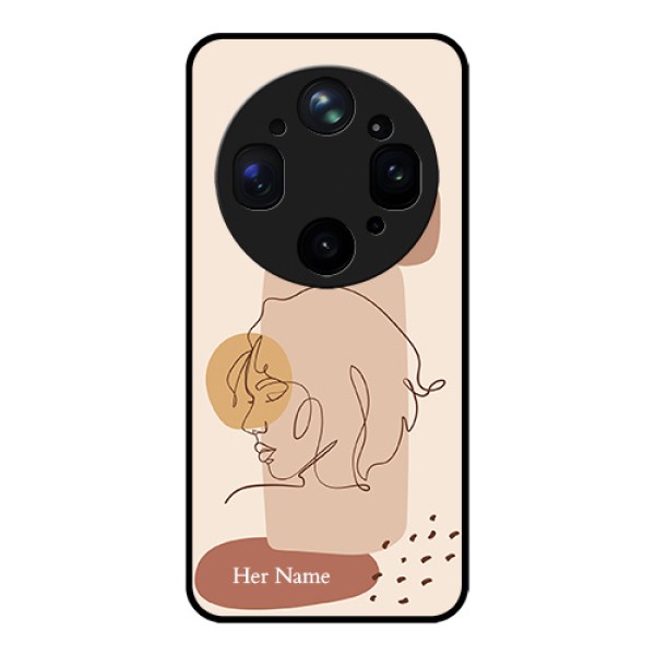 Oppo Find X9 Ultra 5G Custom Glass Phone Case - Calm Woman Line Art Design Oppo Find X9 Ultra 5G Custom Glass Phone Case - Calm Woman Line Art Design