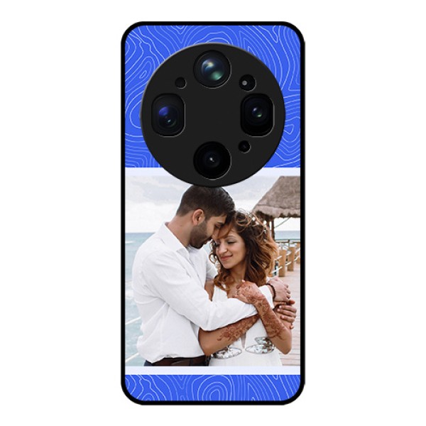 Oppo Find X9 Ultra 5G Custom Glass Phone Case - Curved Line Art With Blue And White Design Oppo Find X9 Ultra 5G Custom Glass Phone Case - Curved Line Art With Blue And White Design