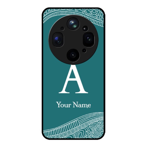 Oppo Find X9 Ultra 5G Custom Glass Phone Case - Line Art Pattern With Custom Name Design