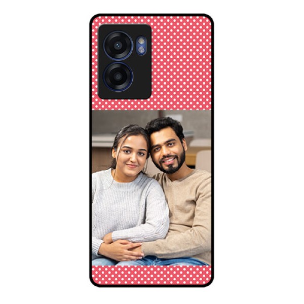 Oppo K10 5G Custom Glass Phone Case - White Dotted Design