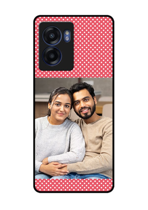 Oppo K10 5G Custom Glass Phone Case - White Dotted Design