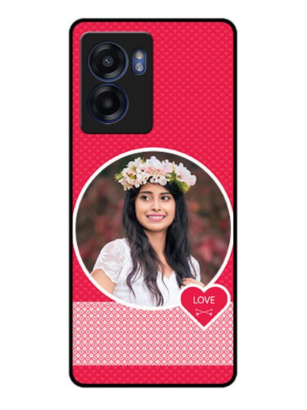 Custom Oppo K10 5G Personalised Glass Phone Case - Pink Pattern Design