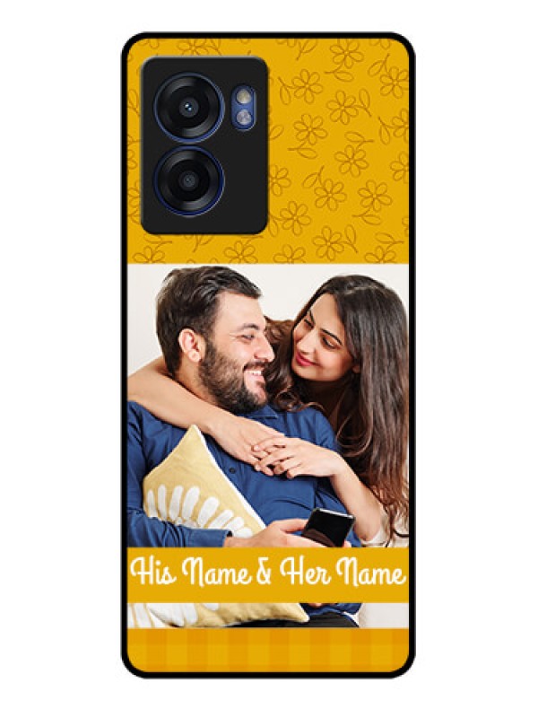 Custom Oppo K10 5G Custom Glass Mobile Case - Yellow Floral Design