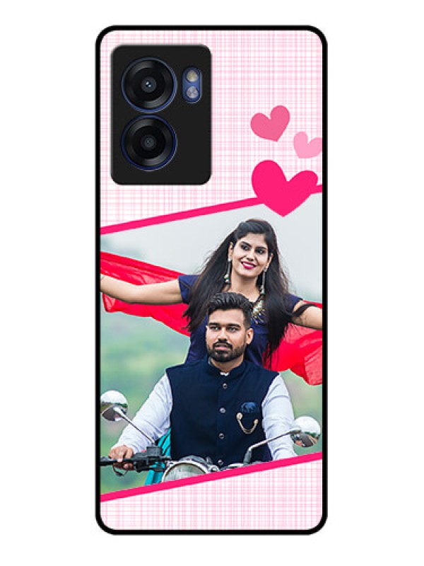 Custom Oppo K10 5G Custom Glass Phone Case - Love Shape Heart Design