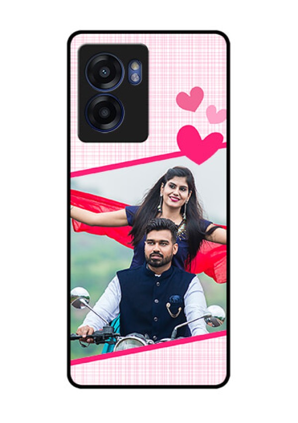Oppo K10 5G Custom Glass Phone Case - Love Shape Heart Design