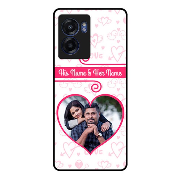 Oppo K10 5G Personalized Glass Phone Case - Heart Shape Love Design Oppo K10 5G Personalized Glass Phone Case - Heart Shape Love Design