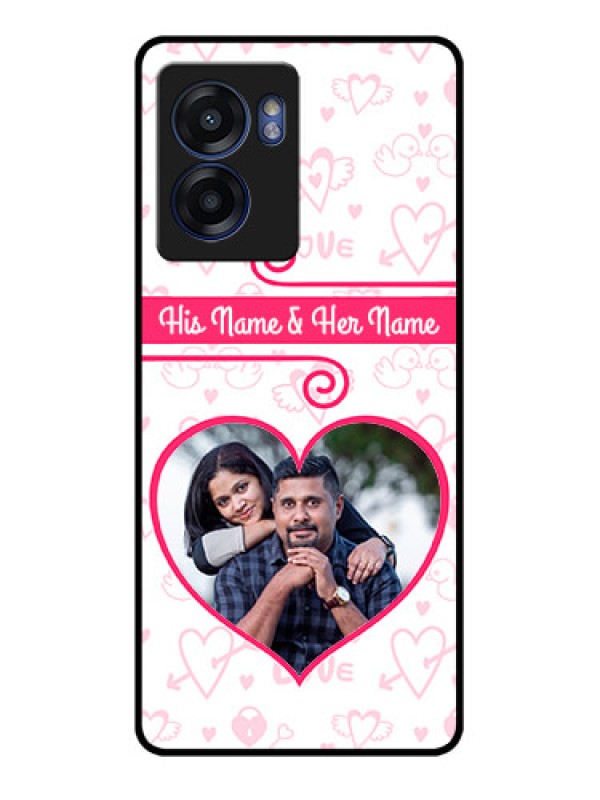 Custom Oppo K10 5G Personalized Glass Phone Case - Heart Shape Love Design