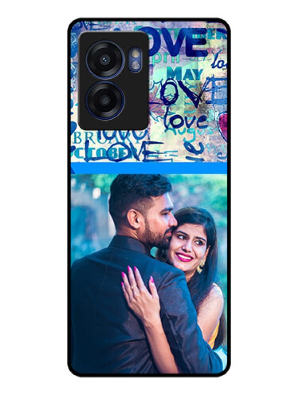 Custom Oppo K10 5G Custom Glass Mobile Case - Colorful Love Design