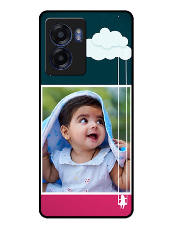Custom Oppo K10 5G Custom Glass Phone Case - Cute Girl with Cloud Design