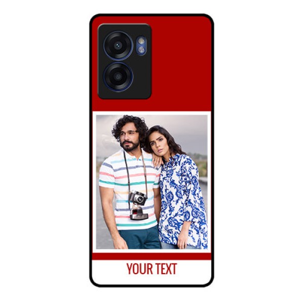 Oppo K10 5G Personalized Glass Phone Case - Simple Red Color Design