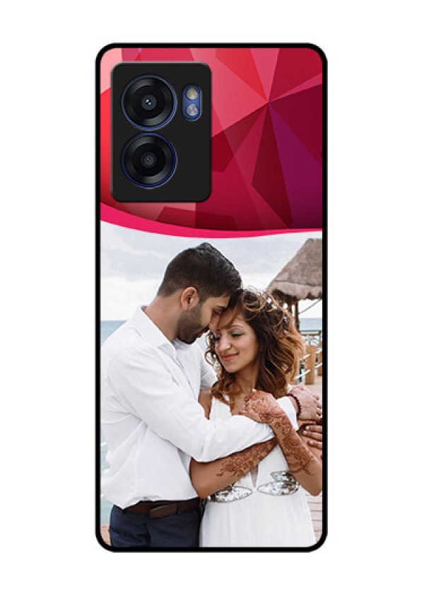 Oppo K10 5G Custom Glass Mobile Case - Red Abstract Design