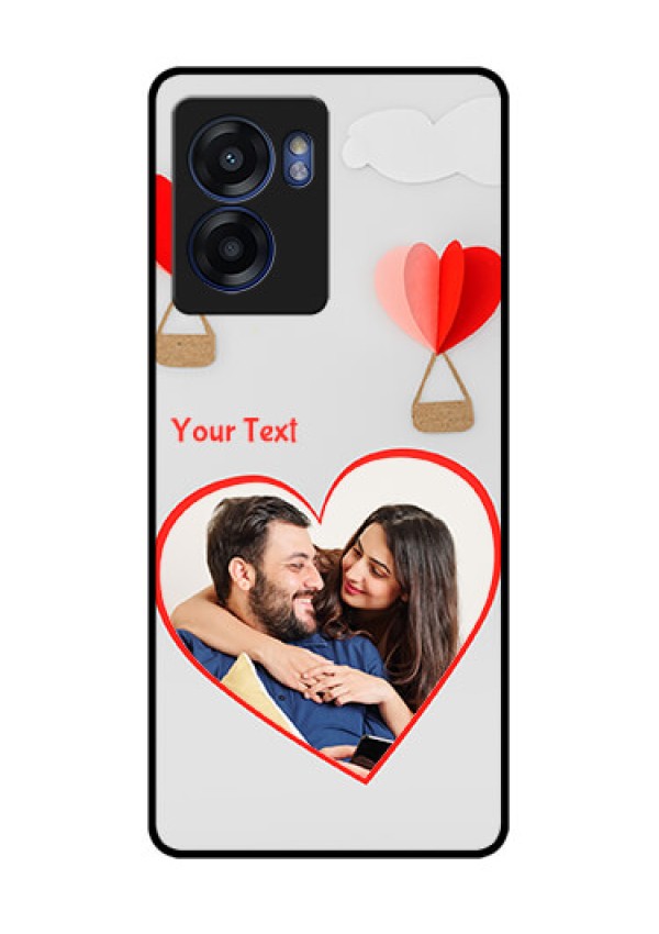 Oppo K10 5G Custom Glass Mobile Case - Parachute Love Design