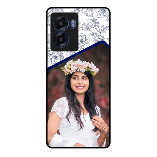 Oppo K10 5G Personalized Glass Phone Case - Premium Floral Design