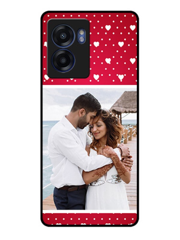 Custom Oppo K10 5G Photo Printing on Glass Case - Hearts Mobile Case Design