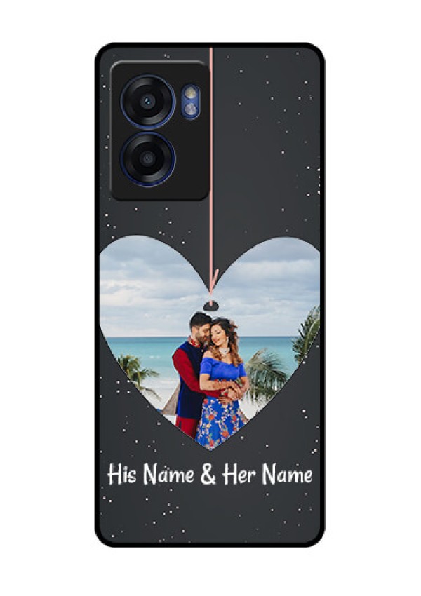 Oppo K10 5G Custom Glass Phone Case - Hanging Heart Design