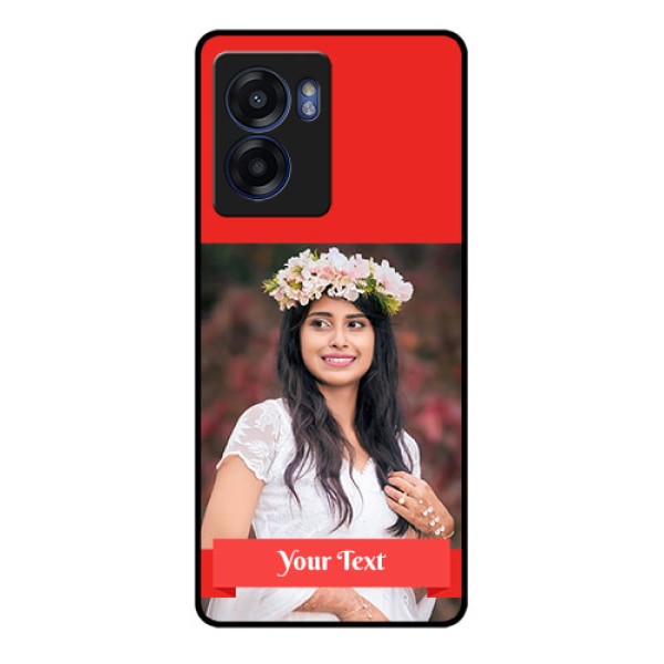 Oppo K10 5G Custom Glass Phone Case - Simple Red Color Design