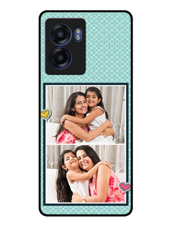 Custom Oppo K10 5G Custom Glass Phone Case - 2 Image Holder with Pattern Design
