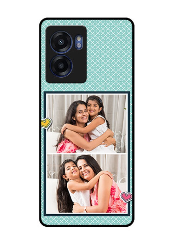 Oppo K10 5G Custom Glass Phone Case - 2 Image Holder with Pattern Design