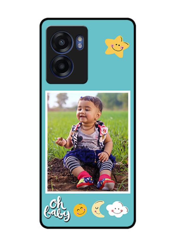 Oppo K10 5G Personalized Glass Phone Case - Smiley Kids Stars Design
