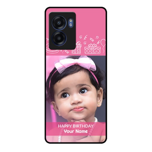 Oppo K10 5G Photo Printing on Glass Case - with Birthday Line Art Design Oppo K10 5G Photo Printing on Glass Case - with Birthday Line Art Design