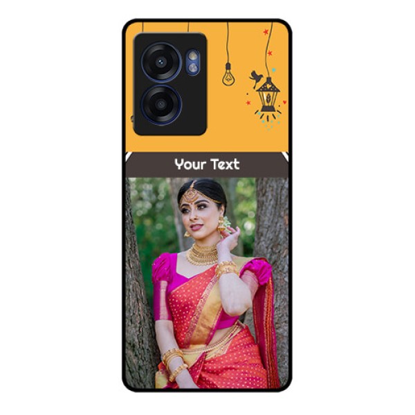Oppo K10 5G Custom Glass Mobile Case - with Family Picture and Icons Oppo K10 5G Custom Glass Mobile Case - with Family Picture and Icons