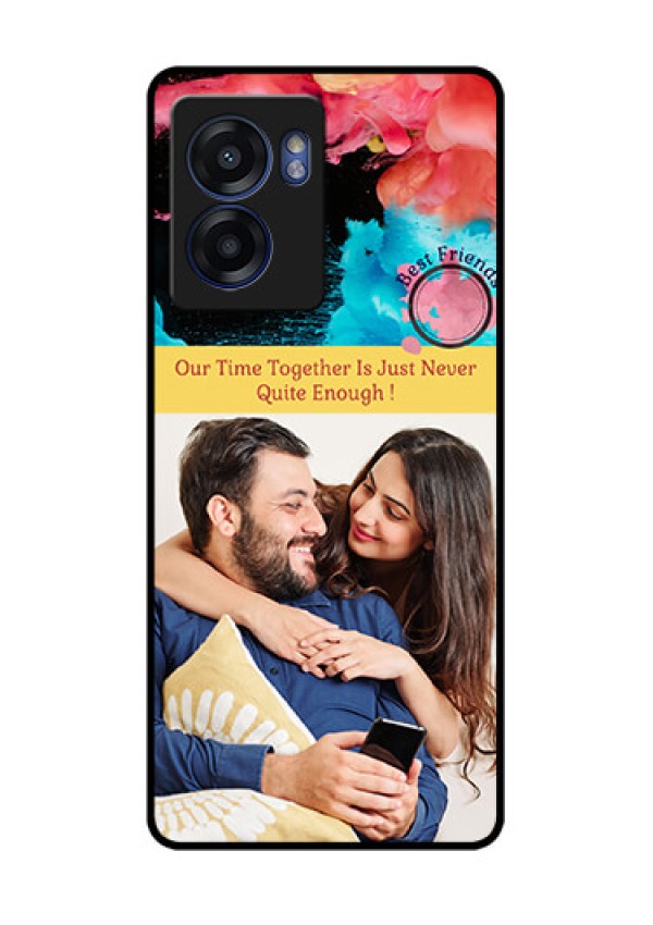 Oppo K10 5G Custom Glass Mobile Case - Quote with Acrylic Painting Design