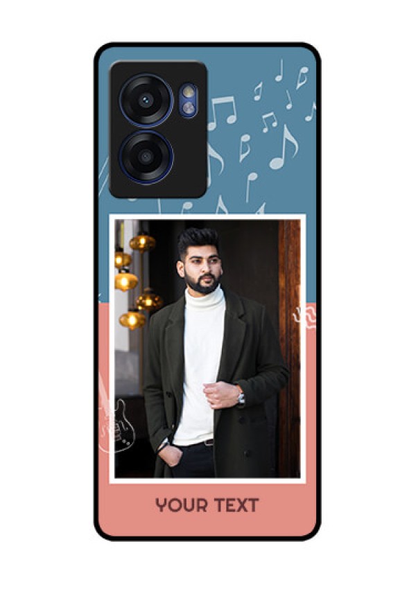 Oppo K10 5G Photo Printing on Glass Case - with Color Musical Note Design