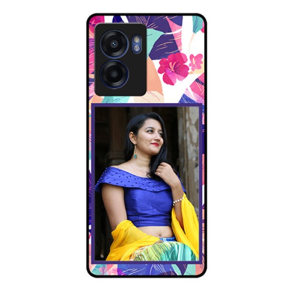 Oppo K10 5G Custom Glass Mobile Case - Abstract Floral Design