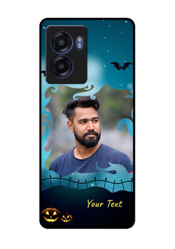 Oppo K10 5G Custom Glass Phone Case - Halloween frame design